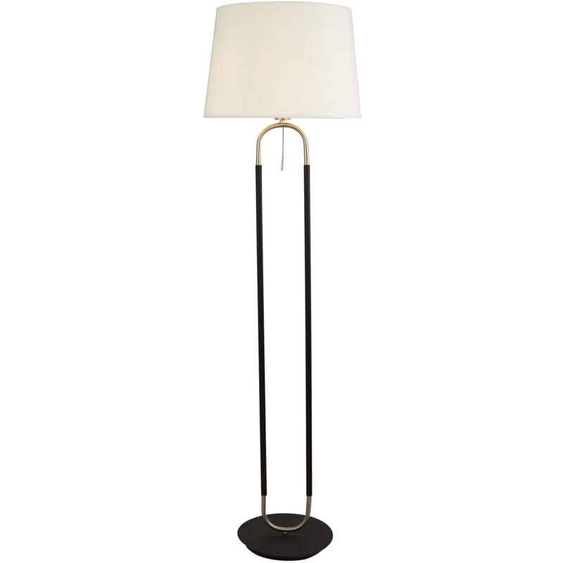 foto del prodotto piantana contemporaneo jazz acciaio nero tessuto argento 1 luce e27