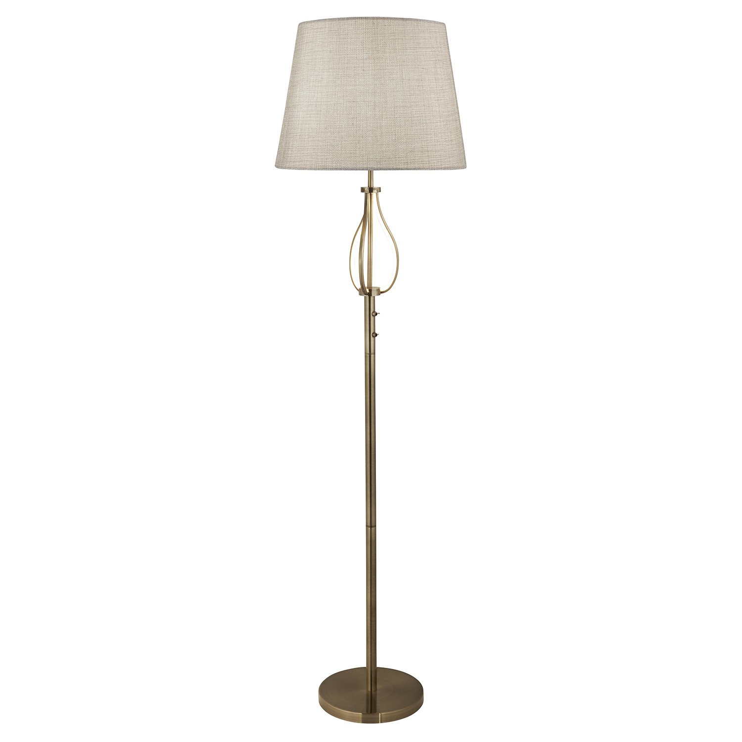 foto del prodotto piantana contemporaneo las vegas acciaio ottone tessuto bianco 1 luce e27