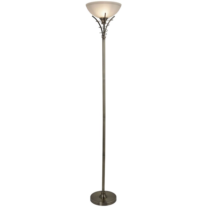 foto del prodotto piantana contemporaneo linea acciaio ottone vetro 1 luce e27
