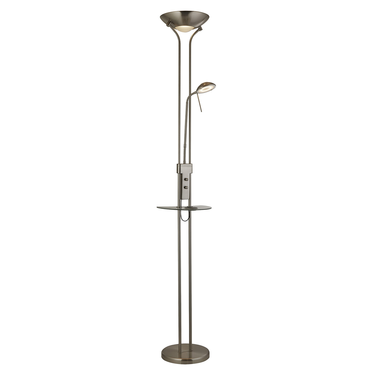 foto del prodotto piantana contemporaneo senza fili acciaio cromo vetro trasp led 22,4w 3000k