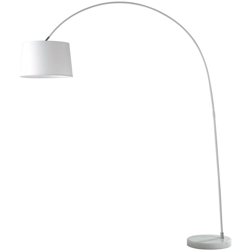 foto del prodotto piantana curva dream in metallo bianco con base in marmo 