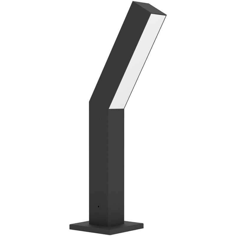 foto del prodotto piantana esterno moderna ugento alluminio nero policarbonato bianco led