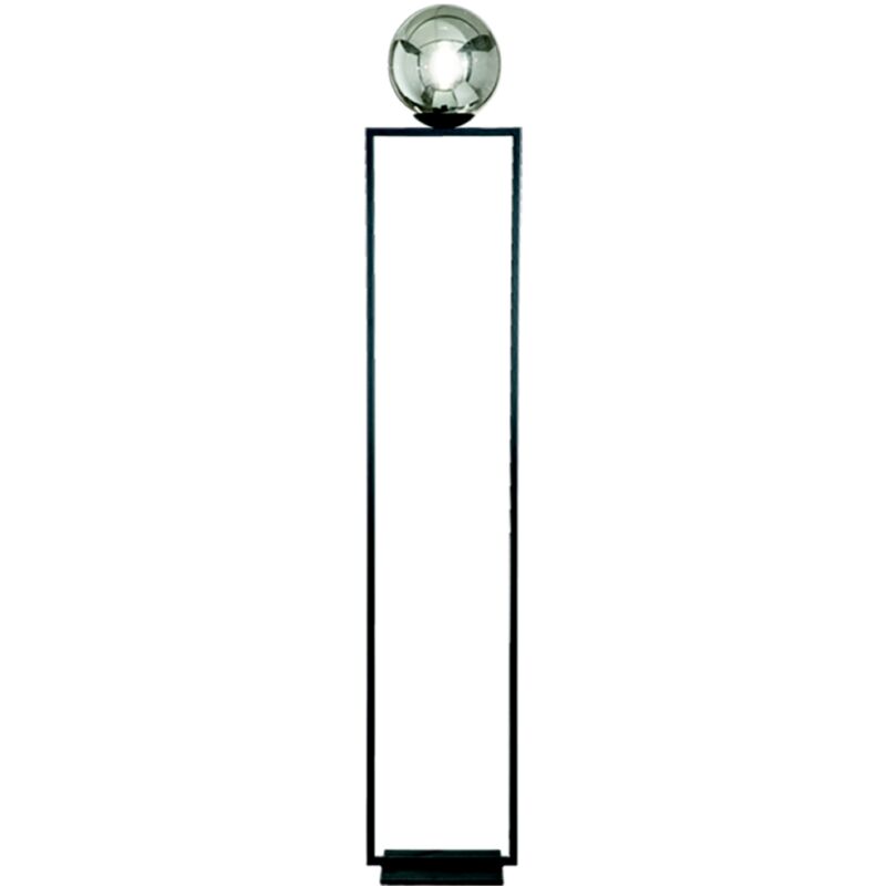 foto del prodotto piantana h169 cm in metallo nero e diffusore in vetro fume shirley