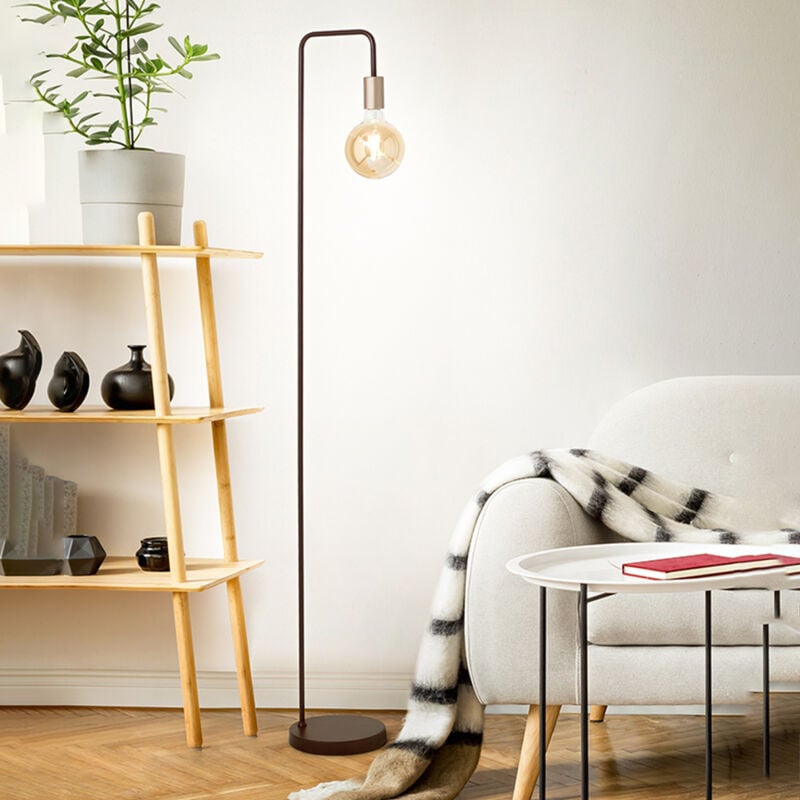 foto del prodotto piantana industrial minimal nordico vector metallo nero 1 luce e27