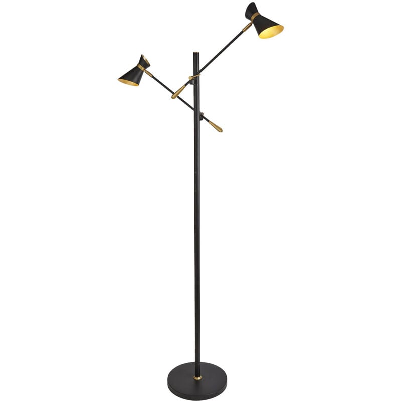 foto del prodotto piantana industrial nordico easel acciaio nero oro led 4w 3000k