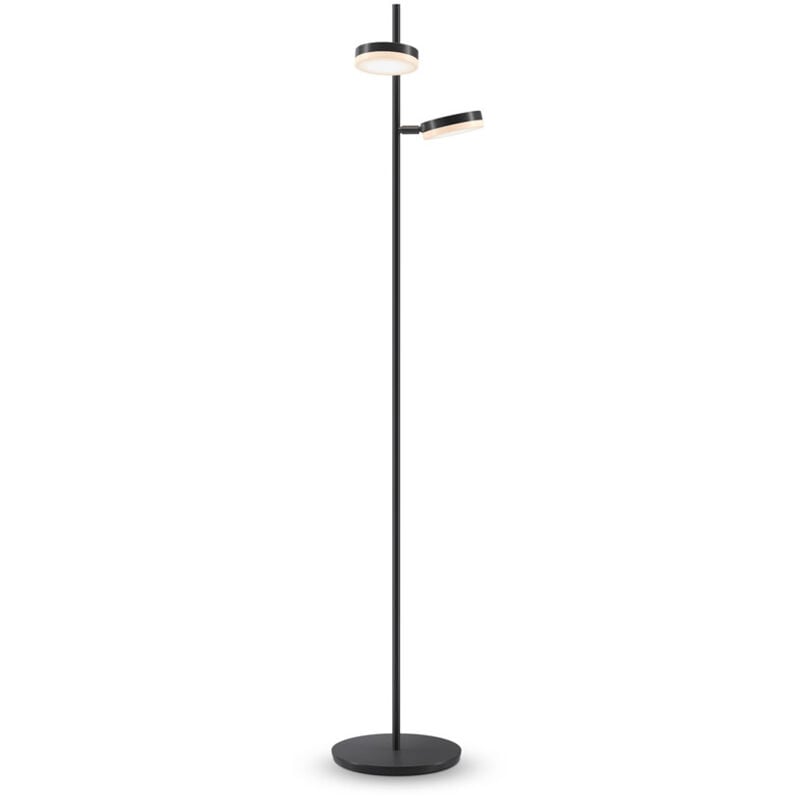 foto del prodotto piantana lampada da terra moderno fad metallo nero acrilico 2 luci led 12w