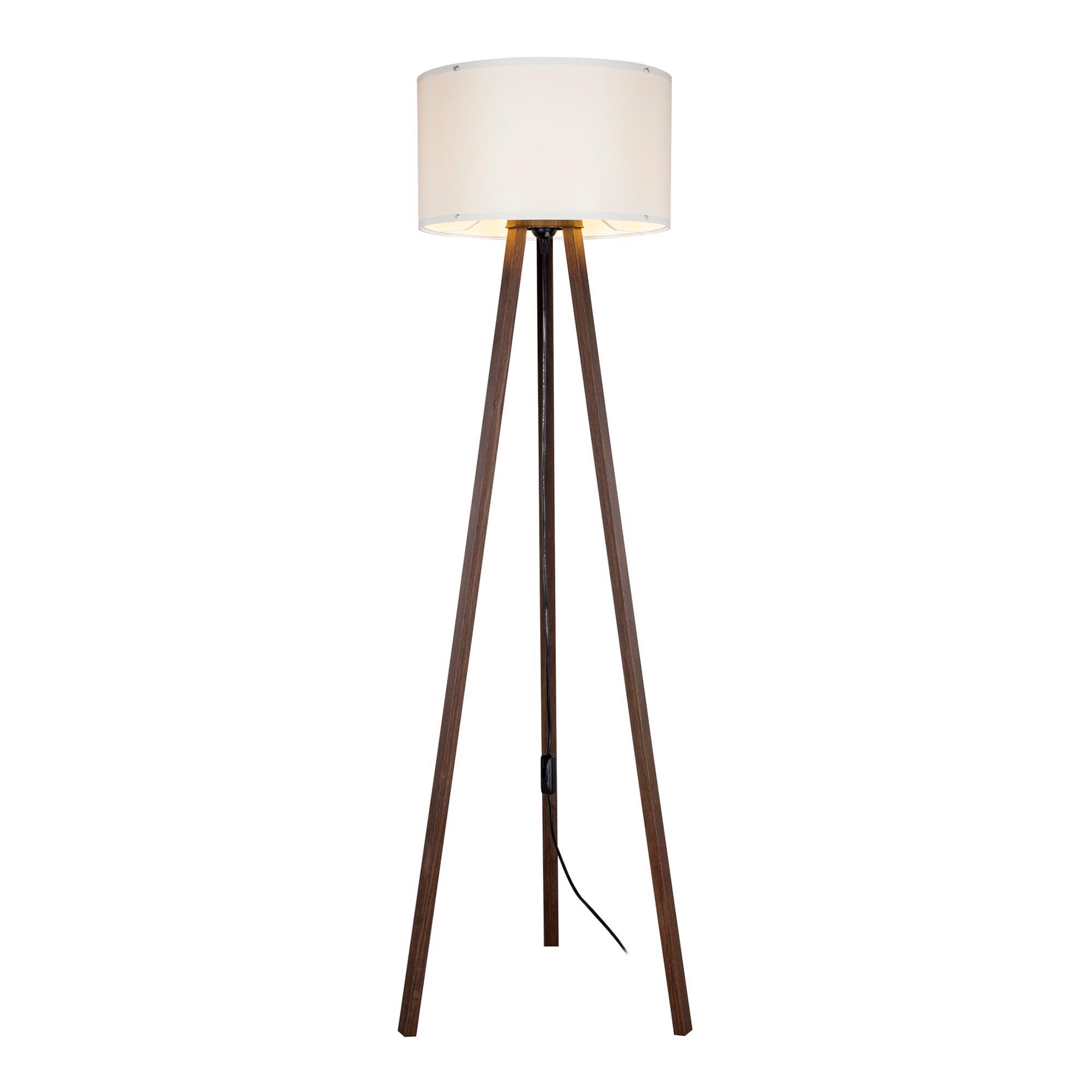 foto del prodotto piantana lampada lampada treppiede altezza 136 cm e27 effetto noce crema 03 0007274