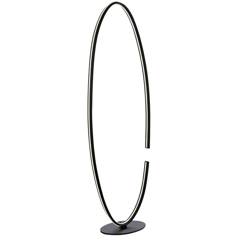 foto del prodotto piantana led clarke con fine montatura in alluminio nero 3000k luce calda 