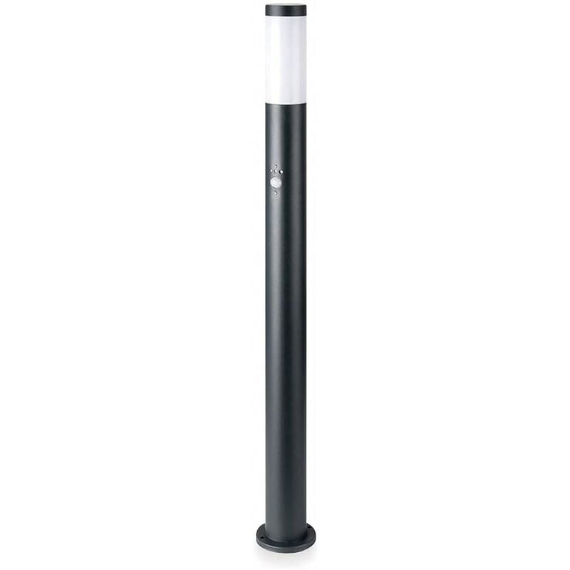 foto del prodotto piantana led da giardino 110cm con portalampada e27 e sensore di movimento in acciaio ip44 colore grigio v tac