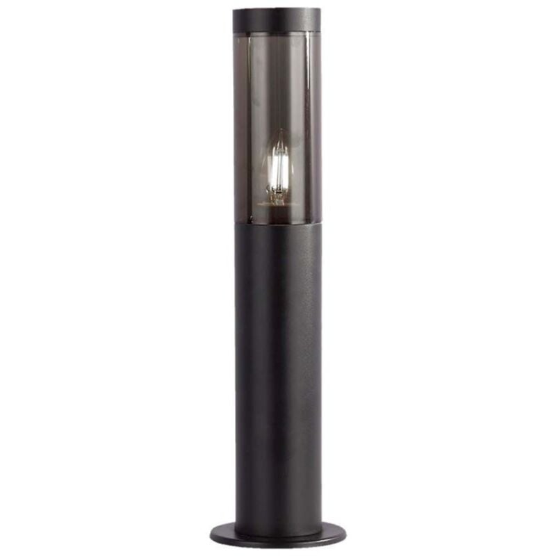 foto del prodotto piantana led da giardino 45cm di angolo con portalampada e27 vetro fume colore nero ip44 v tac