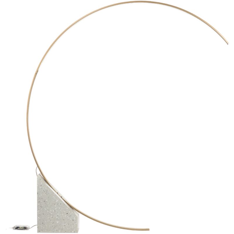 foto del prodotto piantana led in metallo oro con base in ceppo di gre rune 176x204 cm