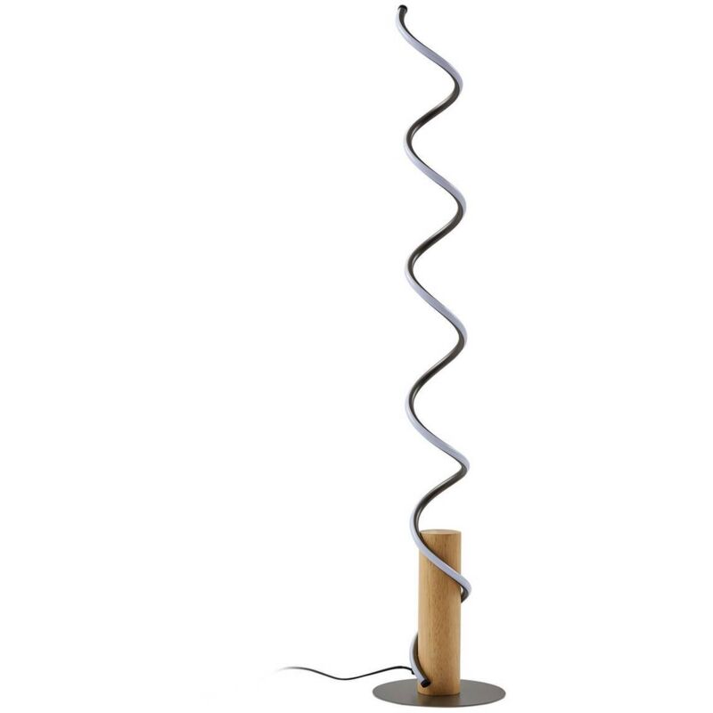 foto del prodotto piantana led lindby spiraali, grigio, legno, altezza 133 cm