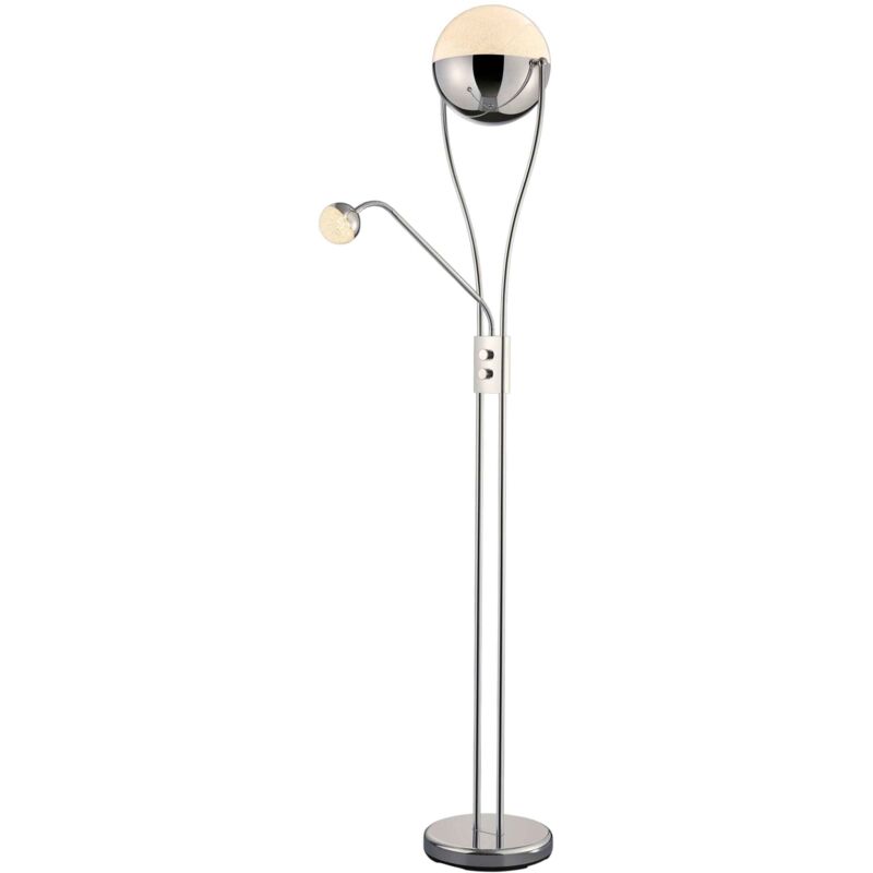 foto del prodotto piantana led, metallo e acrilico, cromo ed effetto ghiaccio, h 180 cm, chris