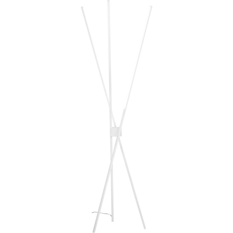 foto del prodotto piantana led shanghai in alluminio bianco 31w con luce calda e naturale'