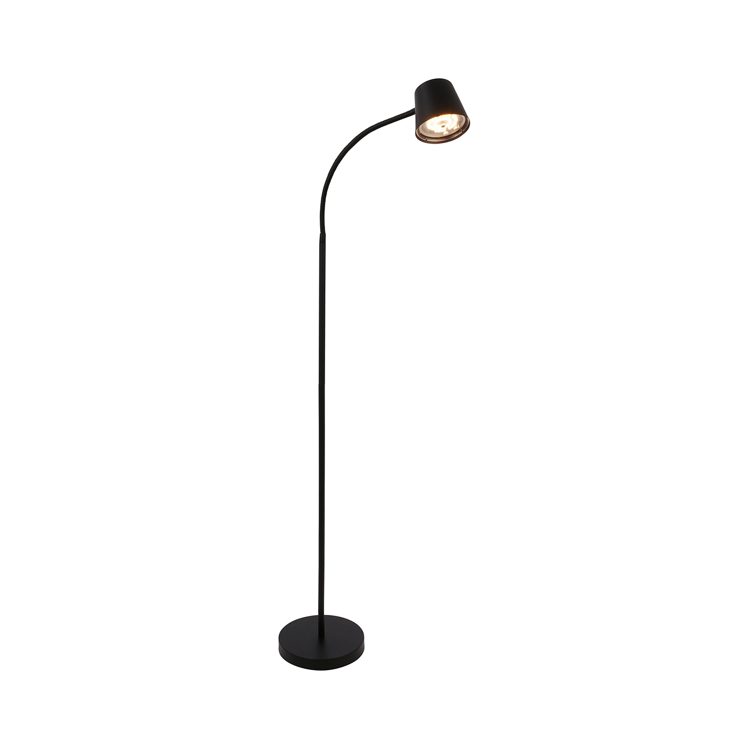 foto del prodotto piantana moderna cielo metallo nero led integrato 6w 2700k