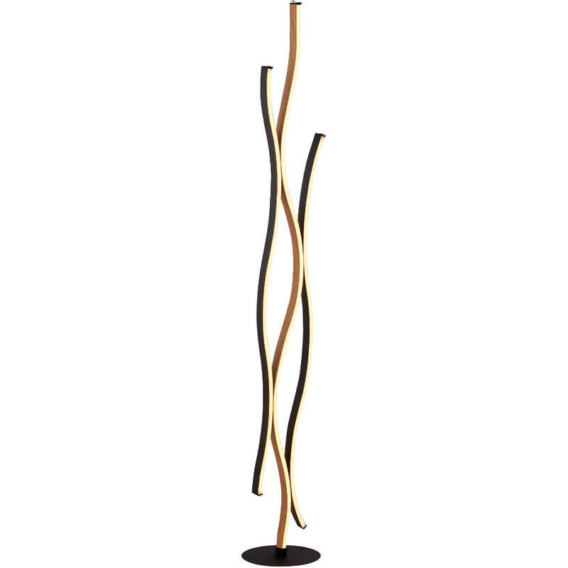 foto del prodotto piantana moderna fioritura alluminio nero silicone marrone led 32w cct