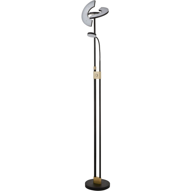 foto del prodotto piantana moderna gio acciaio nero policarbonato bianco led 27,5w 3000k