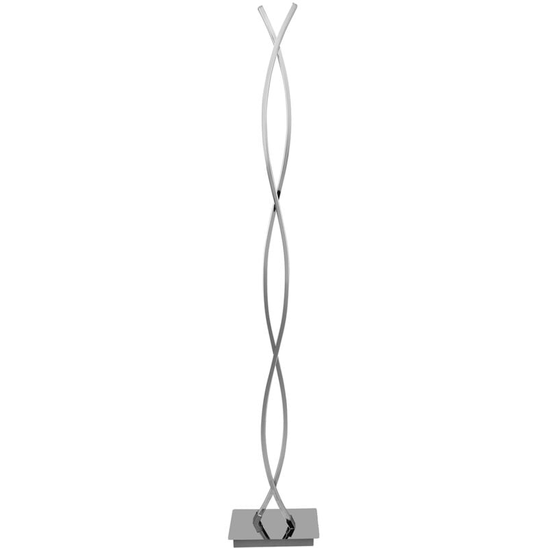 foto del prodotto piantana moderna lasana 2 acciaio cromo luce led integrato 36w