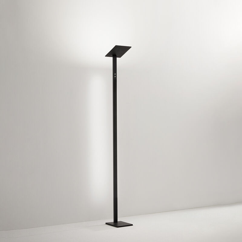foto del prodotto piantana moderna quadra alluminio nero acrilico led 24w cct 3000 4000 6000k