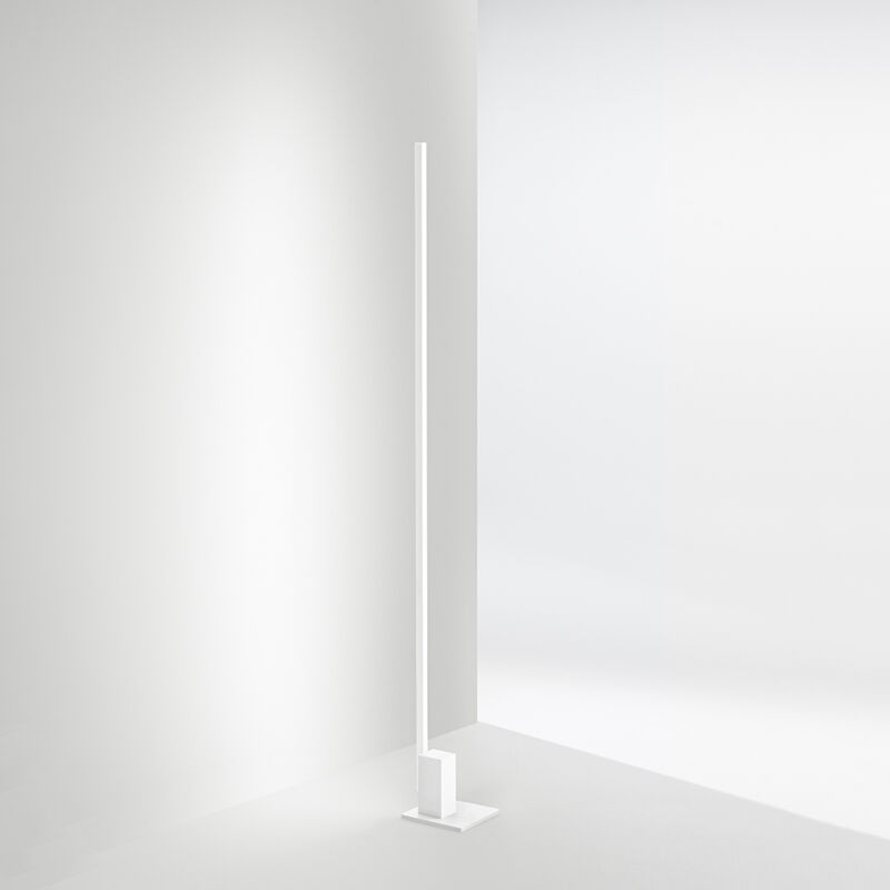 foto del prodotto piantana moderna syncro alluminio bianco acrilico led 30w cct 3000 4000 6000k