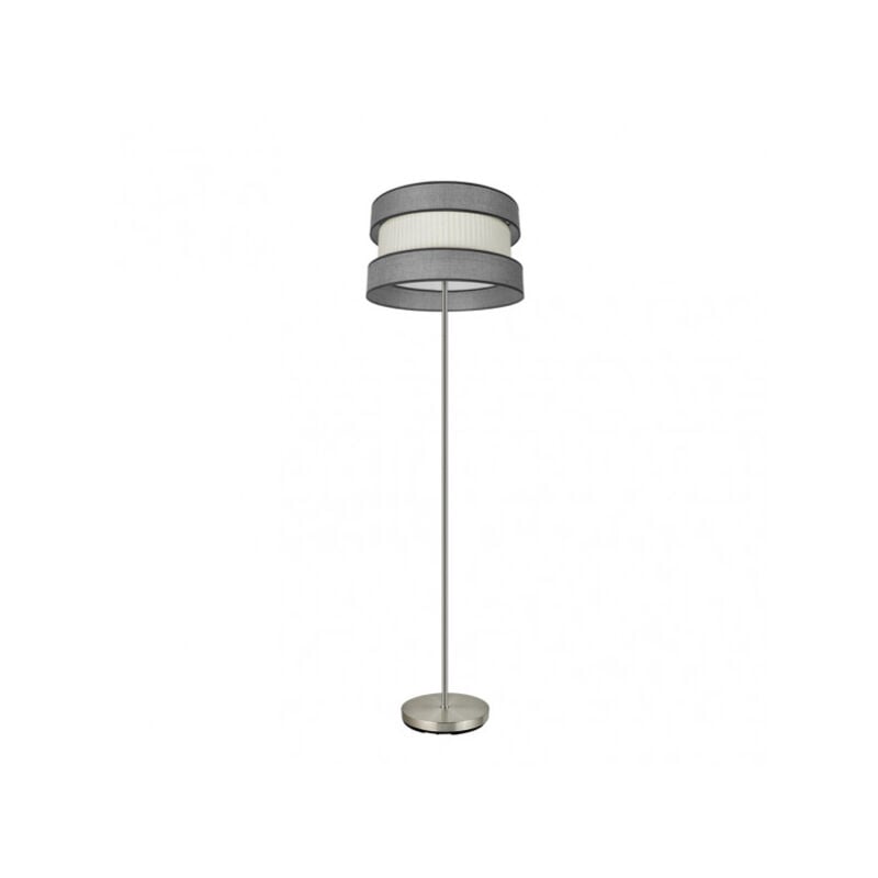 foto del prodotto piantana per soggiorno grigio-beige con struttura in nichel home fabrilamp
