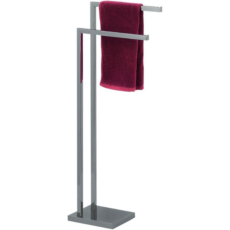 foto del prodotto piantana porta asciugamani 2 bracci in acciaio 35x18x91h cm king home