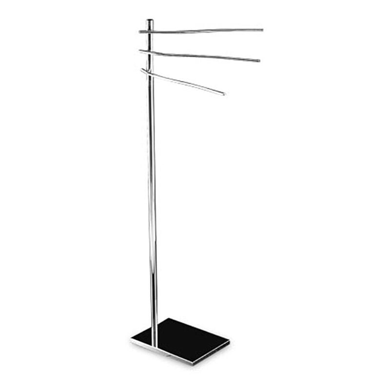 foto del prodotto piantana porta asciugamani bagno ottone cromato base quadrata piantana bagno