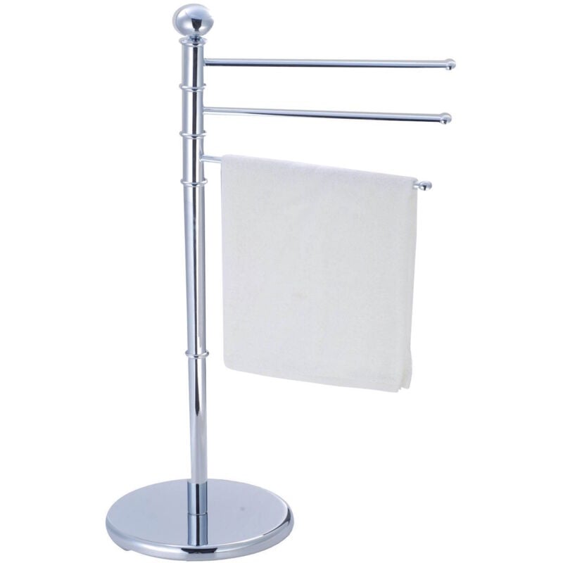 foto del prodotto piantana porta asciugamano bagno cromo 3 bracci snodo h90 portasciugamano