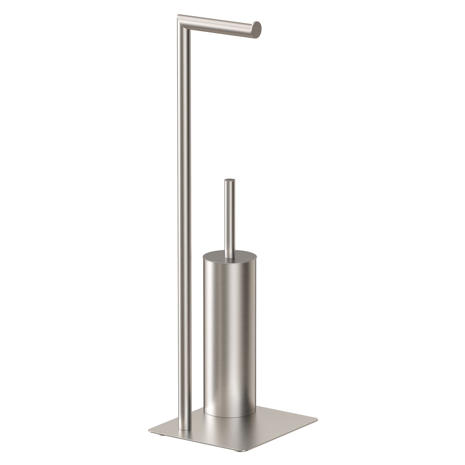 foto del prodotto piantana porta scopino poseidon da terra spazzolato in acciaio mod. top line