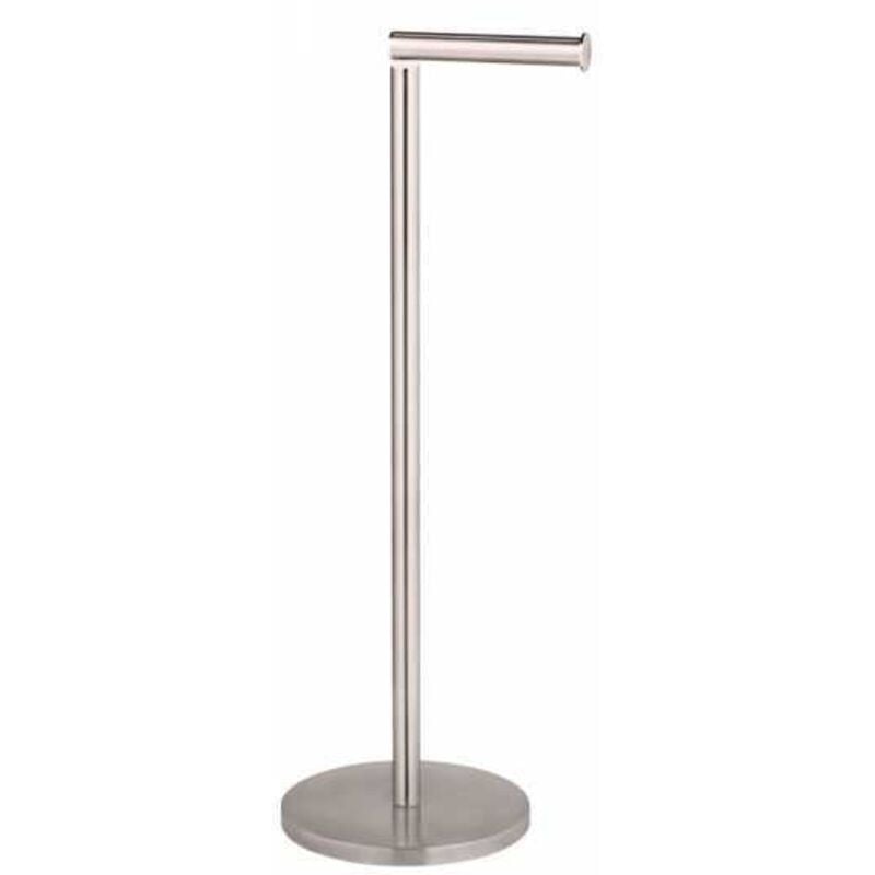 foto del prodotto piantana portarotolo e scopino wc 2 in 1 opaco acciaio inossidabile - portascopino wc e portarotolo di scorta in uno, salvaspazio, acciaio inossidabile, 21 x 55 x 17 cm, opaco - wenko
