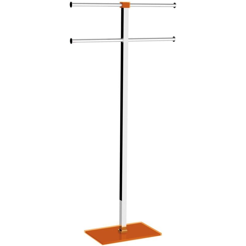 foto del prodotto piantana portasciugamani acciaio inox e resine termoplastiche serie rainbow gedy ra31 arancio trasparente