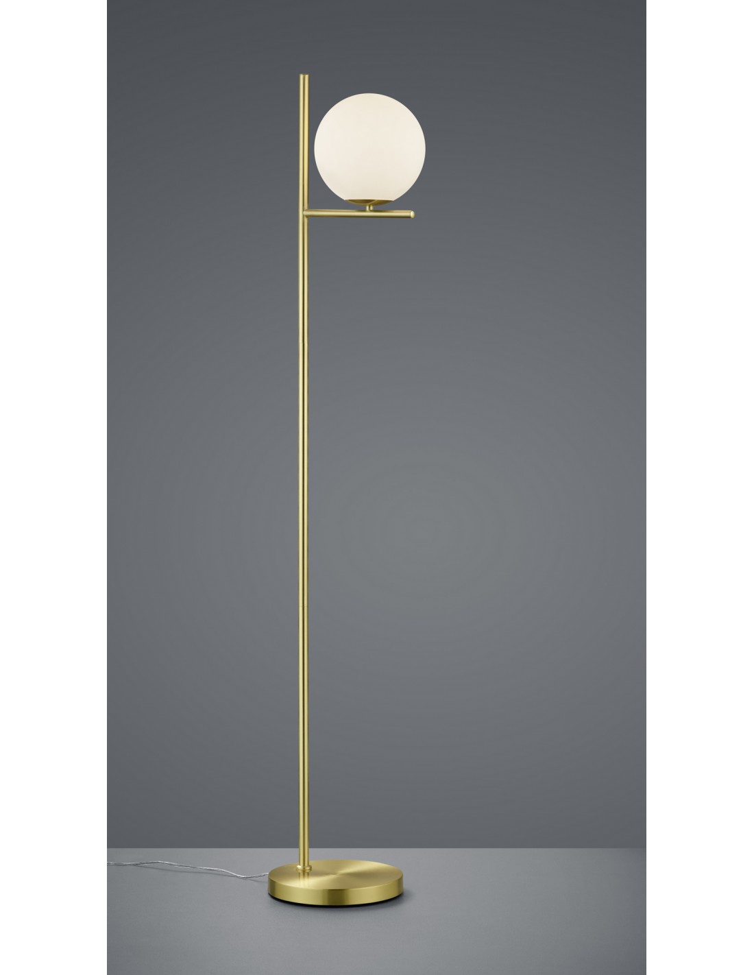 foto del prodotto piantana sfera vetro bianco ottone h150 cm pure trio lighting