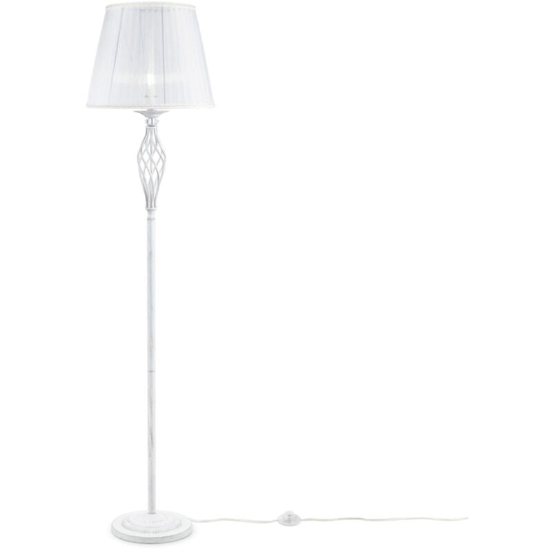 foto del prodotto piantana shabby chic grace metallo bianco diffusore organza bianco