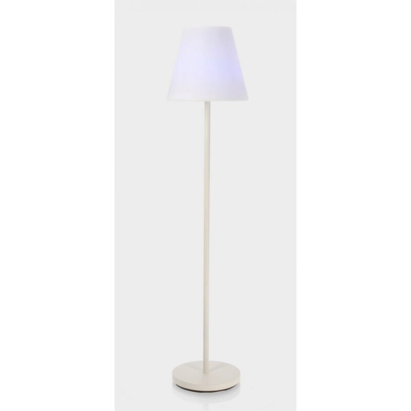 foto del prodotto piantana solar a led bianca in acciaio verniciato a polvere epossidica per uso interno ed esterno bianco