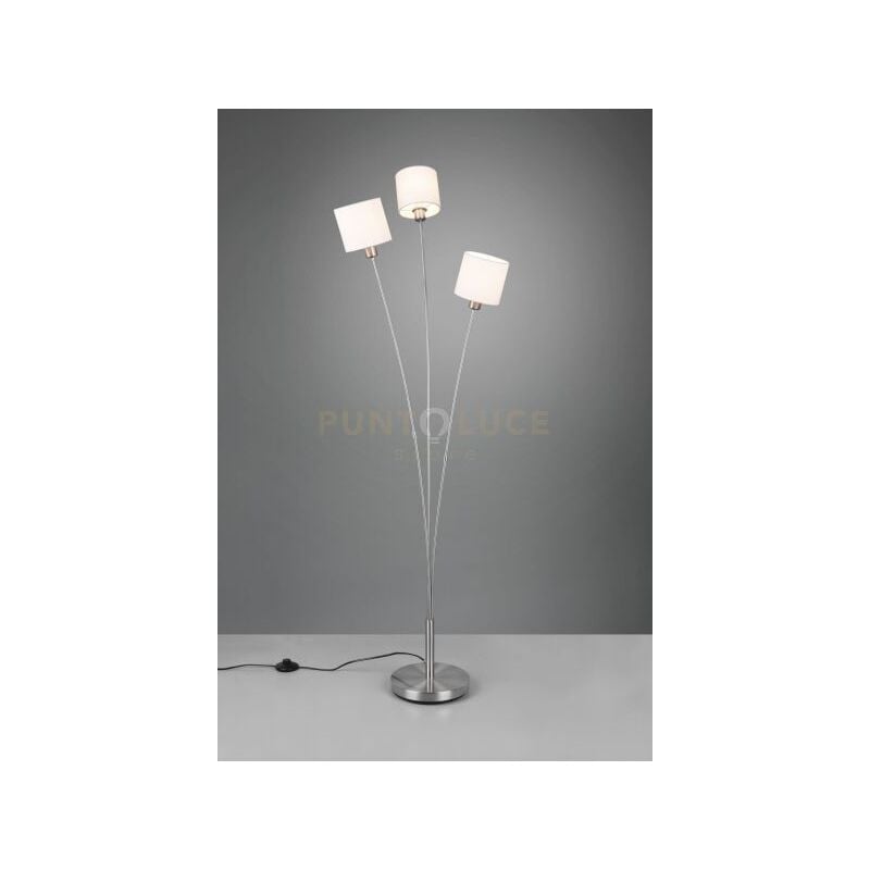 foto del prodotto piantana tommy con 3 paralumi bianchi h.150cm acciaio satinato r46333901