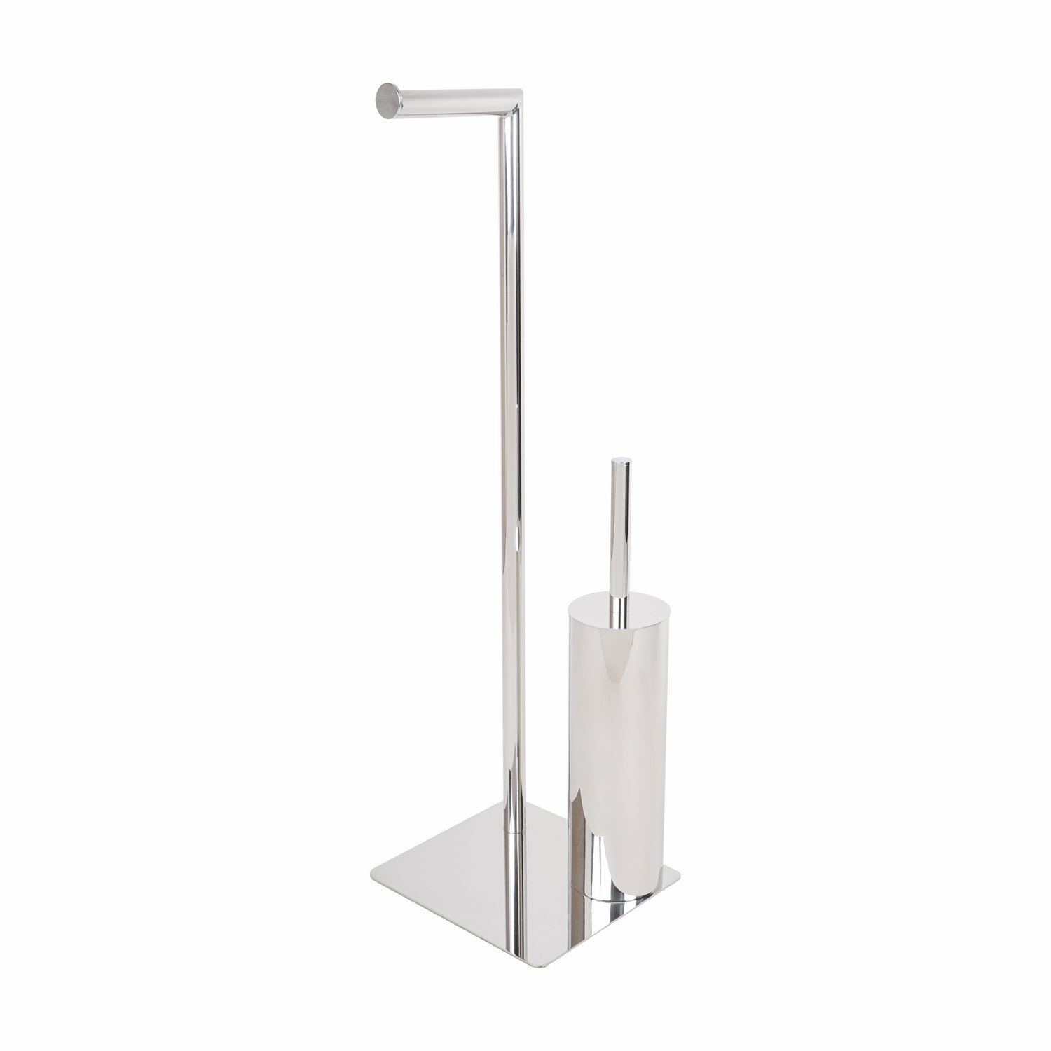 foto del prodotto piantana wc porta rotolo e porta scopino lucido in acciaio inox aisi 304 mod. poseidon
