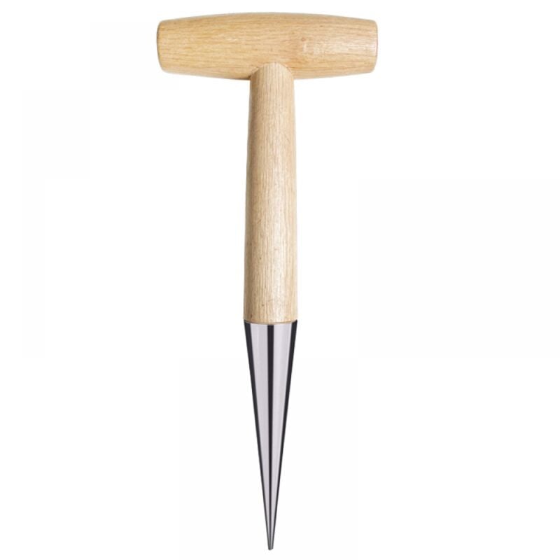 foto del prodotto piantatrice per bulbi con punta in acciaio 27 cm piantatrice manuale con manico in legno resistente attrezzo da giardinaggio per adulti