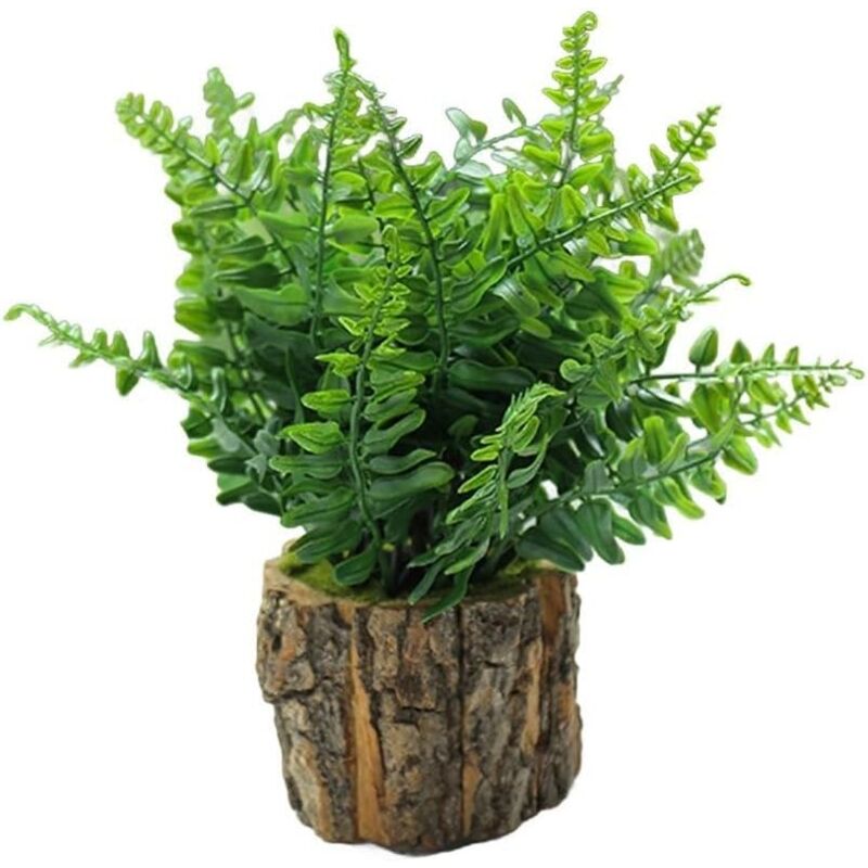 foto del prodotto piante artificiali in vasi da fiori in legno, ornamenti decorativi con fiori finti