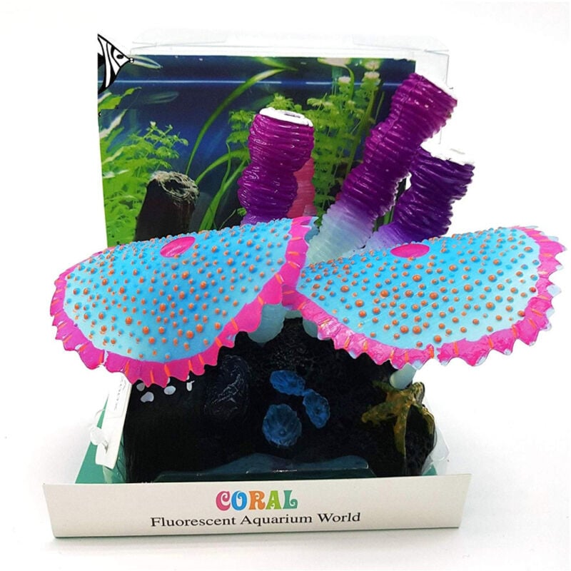 foto del prodotto piante con funghi colorati fluorescente 10x10cm 6587 artificiali acquario trade shop traesio