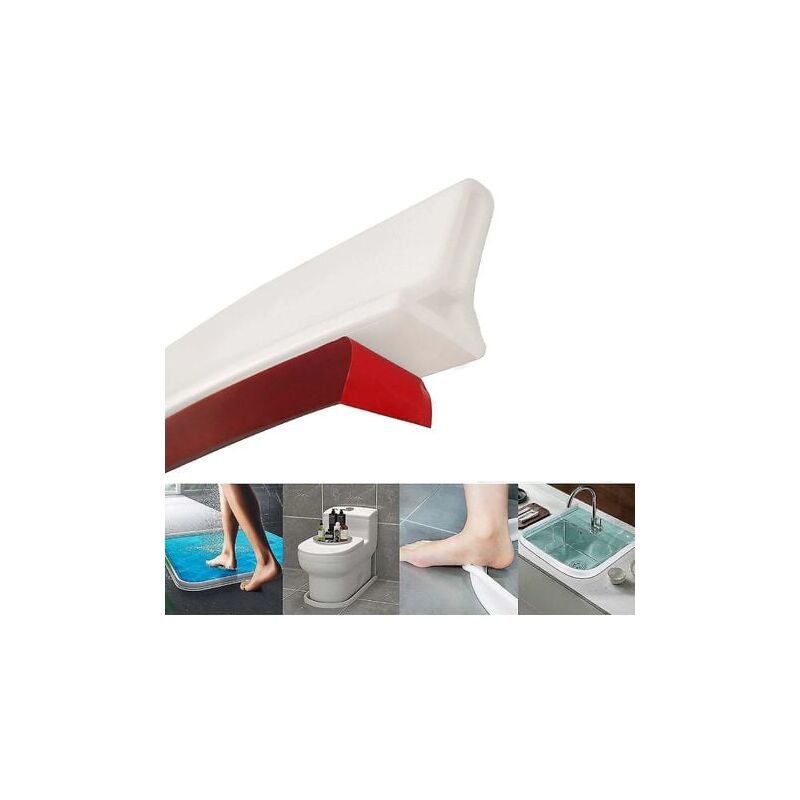 foto del prodotto piao striscia di ritenuta dell acqua per doccia pieghevole, barriera per soglia doccia in silicone autoadesiva, facile da installare, barriera per