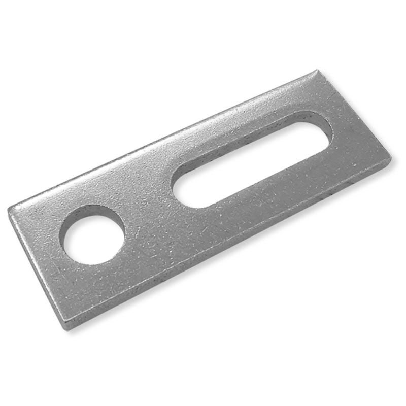 foto del prodotto piastra asolata in acciaio a2 per viti doppio filetto m10 82 x 30 x 5 mm diametro foro 11 mm