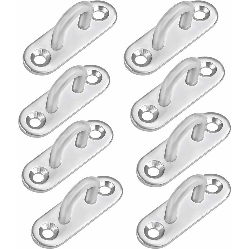 foto del prodotto piastra con occhiello in acciaio inossidabile, gancio metallico oblungo a forma di u, gancio di fissaggio per montaggio a parete e soffitto, capacit 