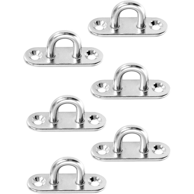 foto del prodotto piastra con occhiello in acciaio inossidabile sella in acciaio gancio da parete per soffitto da 5 mm piastre con occhiello m5 in acciaio inossidabile
