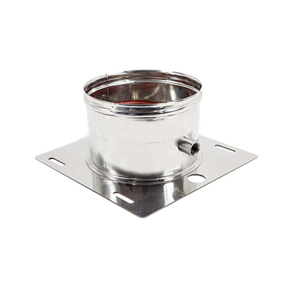 foto del prodotto piastra di base da 150mm in acciaio inox aisi 304 con spurgo