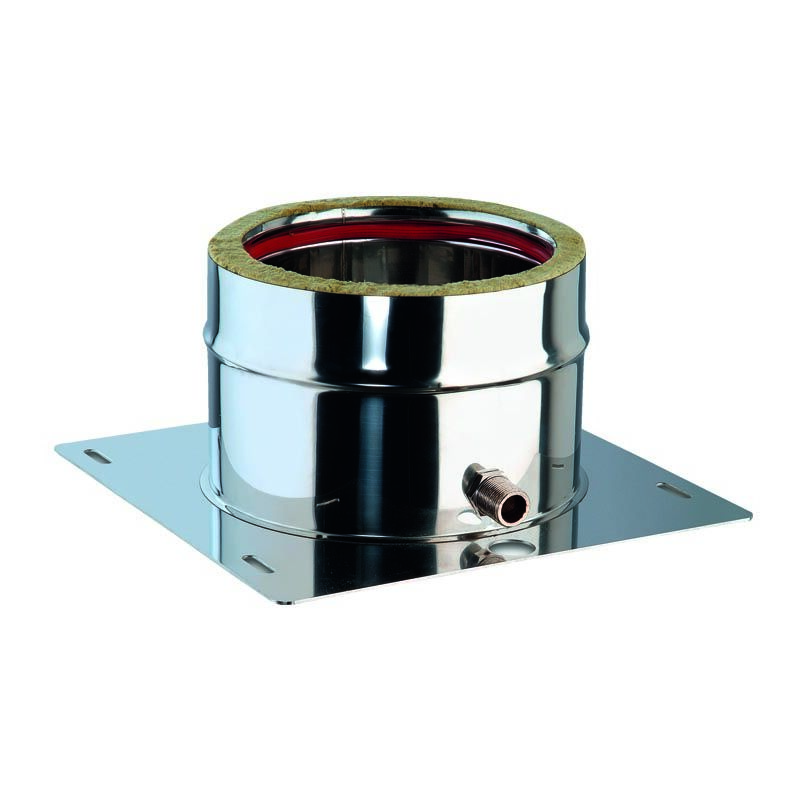 foto del prodotto piastra di base inox inox con scarico laterale l 154 mm piastra base dp c scaric.d.180