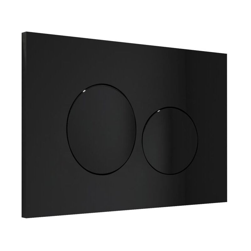 foto del prodotto piastra di comando per wc con doppio pulsante nero opulus