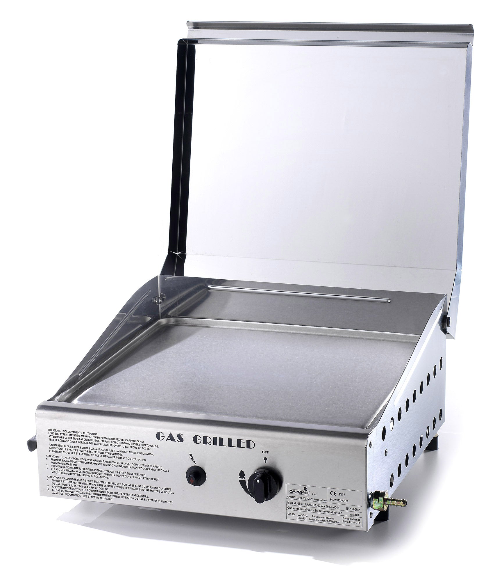 foto del prodotto piastra di cottura in acciaio a gas gpl metano ompagrill plancha single 4044 m cover