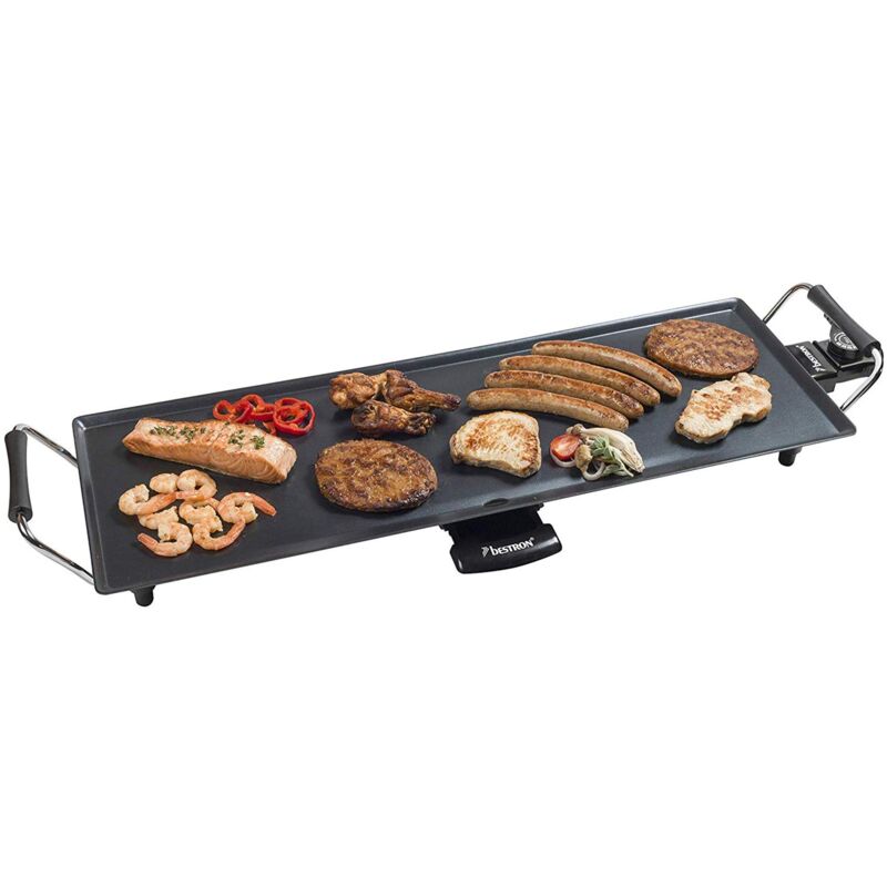 foto del prodotto piastra elettrica per grigliare, xl plancha piastra con rivestimento antiaderente, divertimento alla griglia per un massimo di 6 persone, superficie