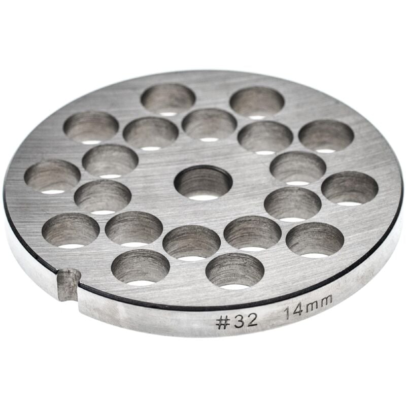 foto del prodotto piastra forata 32 per tritacarne diametro fori 14mm, foro centrale 13,4mm, acciaio inox vhbw