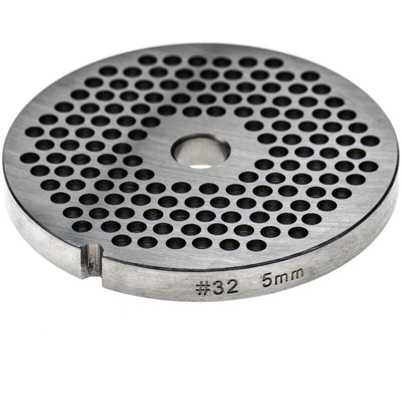 foto del prodotto piastra forata 32 per tritacarne diametro fori 5mm, foro centrale 13,4mm, acciaio inox vhbw